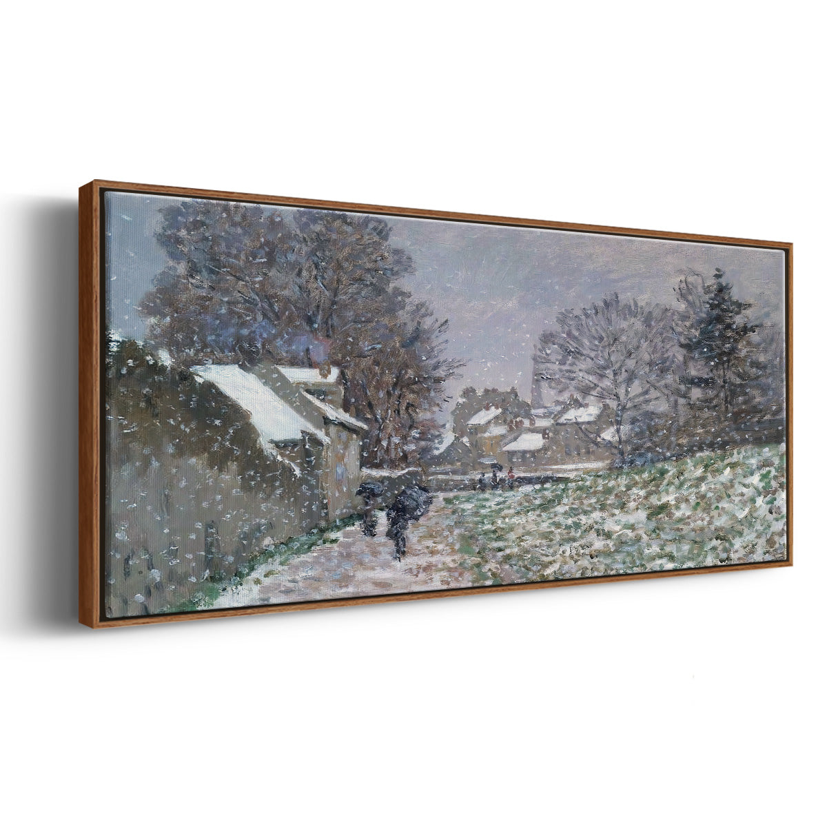 Snow at Argenteuil, 1874 - Floater Framed Canvas Print