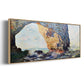 The rocky cliffs of Ã‰tretat (La Porte man) [1] by Monet - Floater Framed Canvas Print