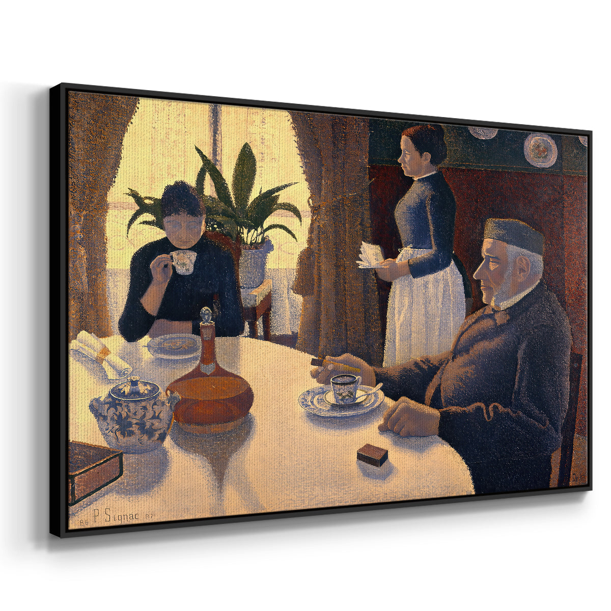 The Dining Room (Breakfast), 1886-1887 - Floater Framed Canvas Print