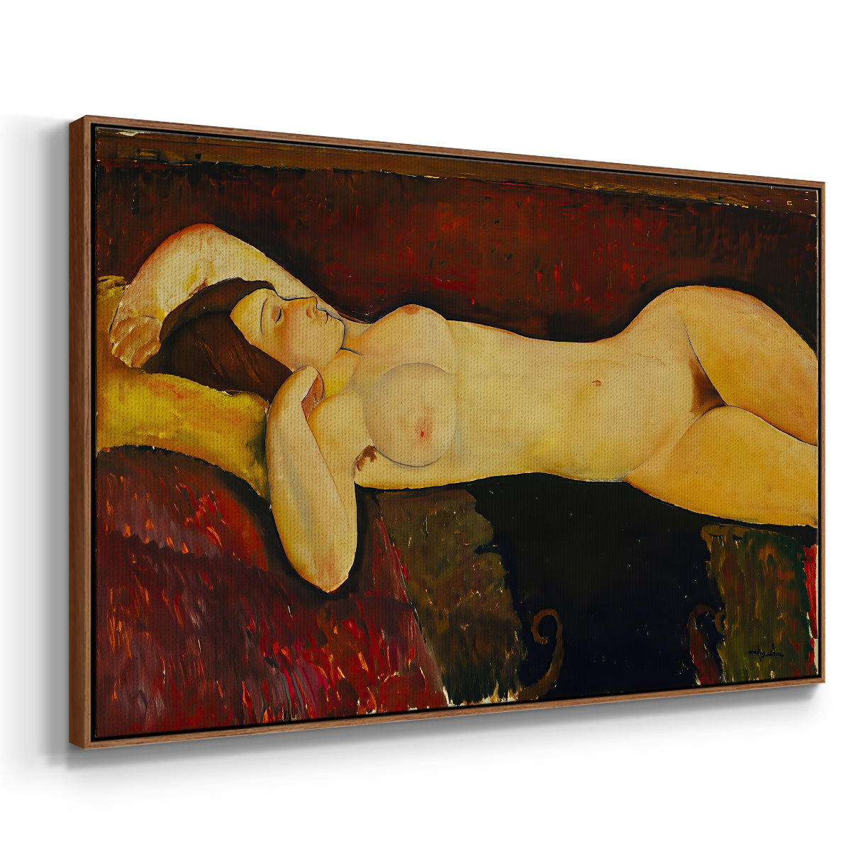 Reclining Nude (Nu couché), 1919 - Floater Framed Canvas Print