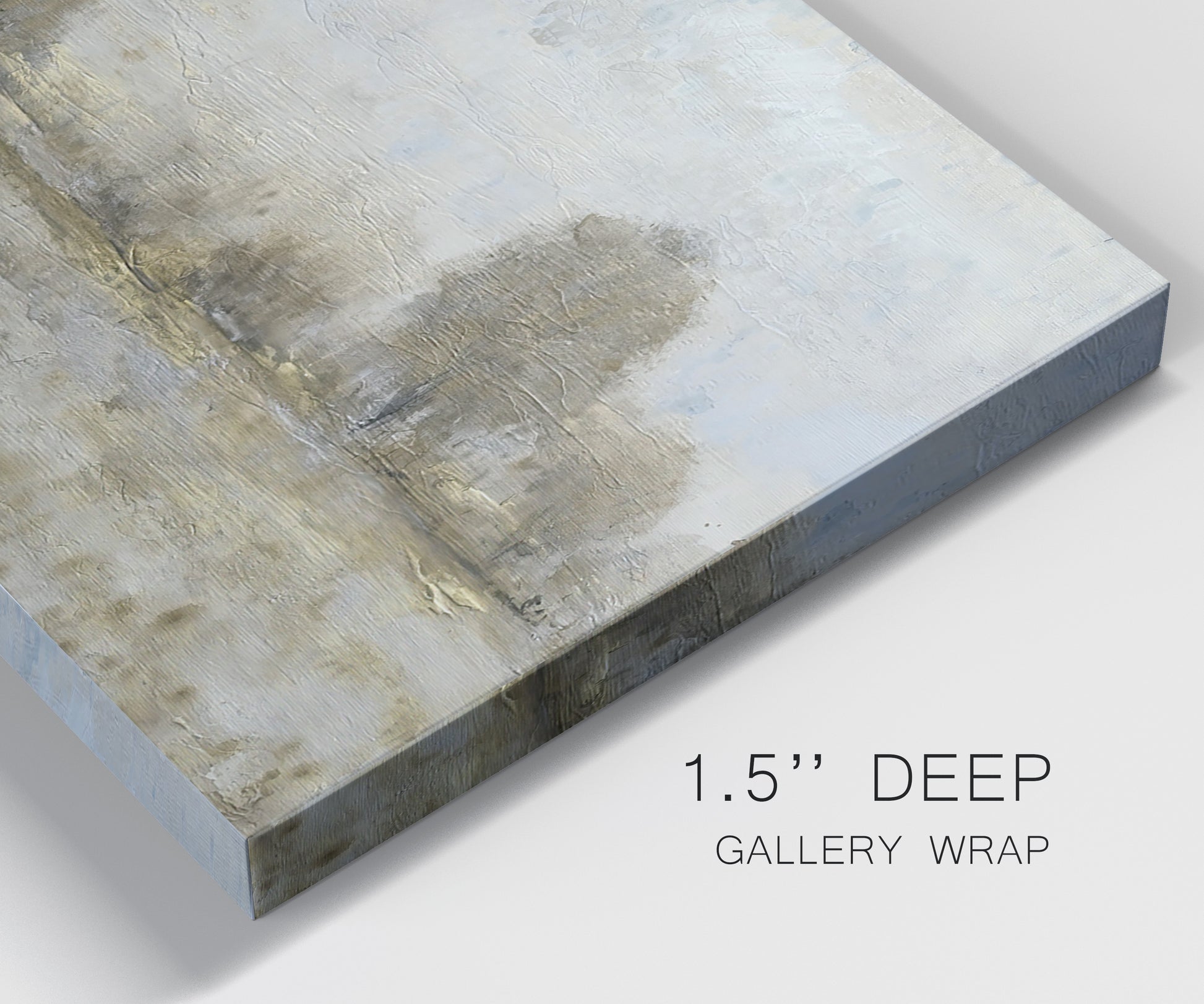 Close-up view of wrapped canvas corner featuring late season rural harvest fields.