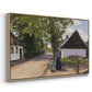 Danish Village Street with Woman and Milkman, 1880 - Floater Framed Canvas Print