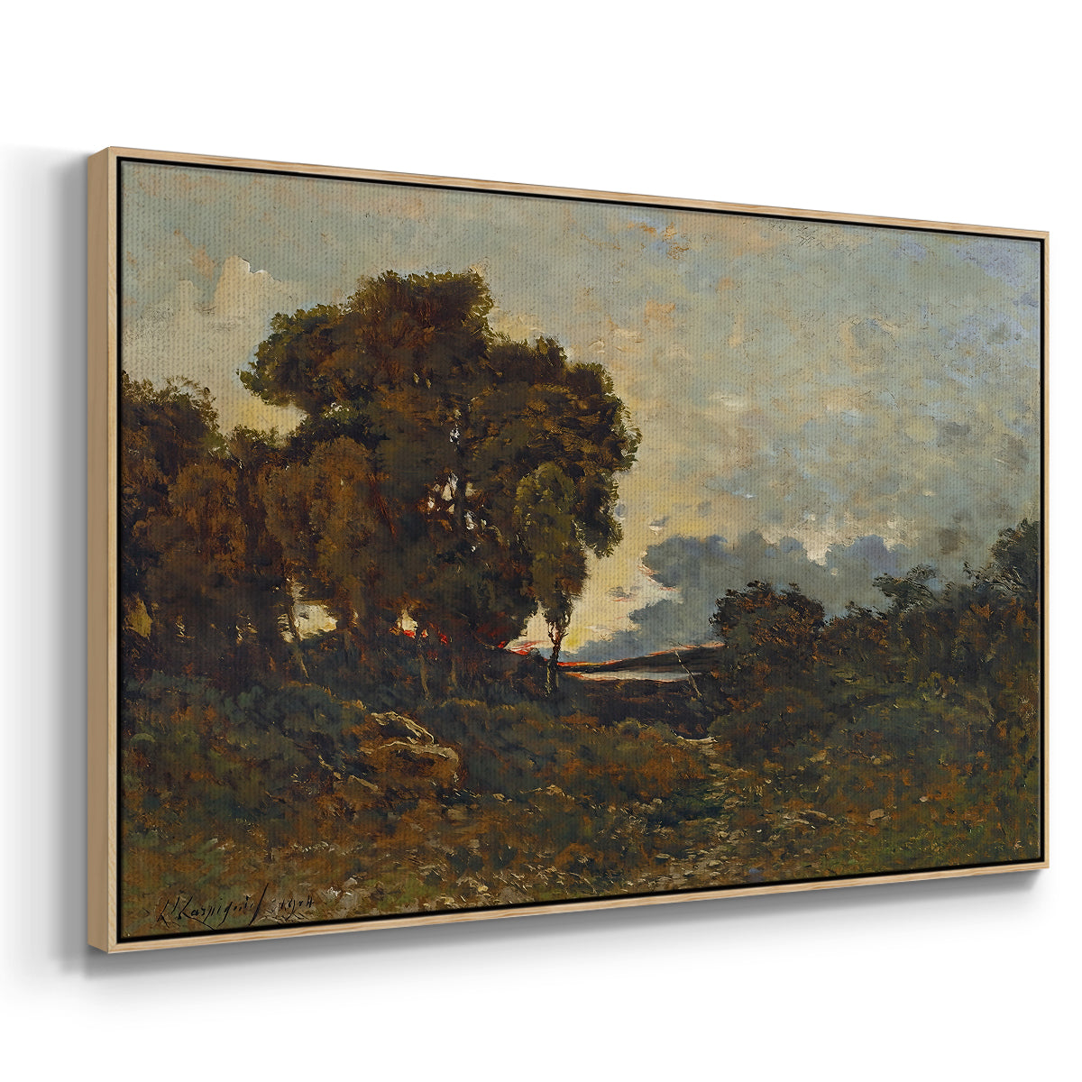 Sunset on the Allier (Soleil couchant sur l'Allier), 1904 - Floater Framed Canvas Print