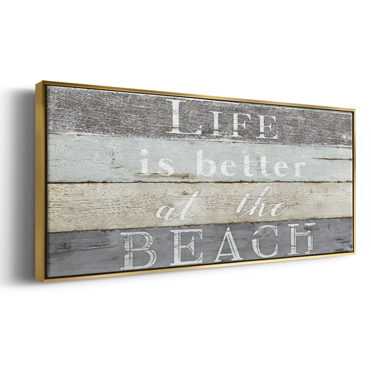 Life Better Beach - Floater Framed Canvas Print