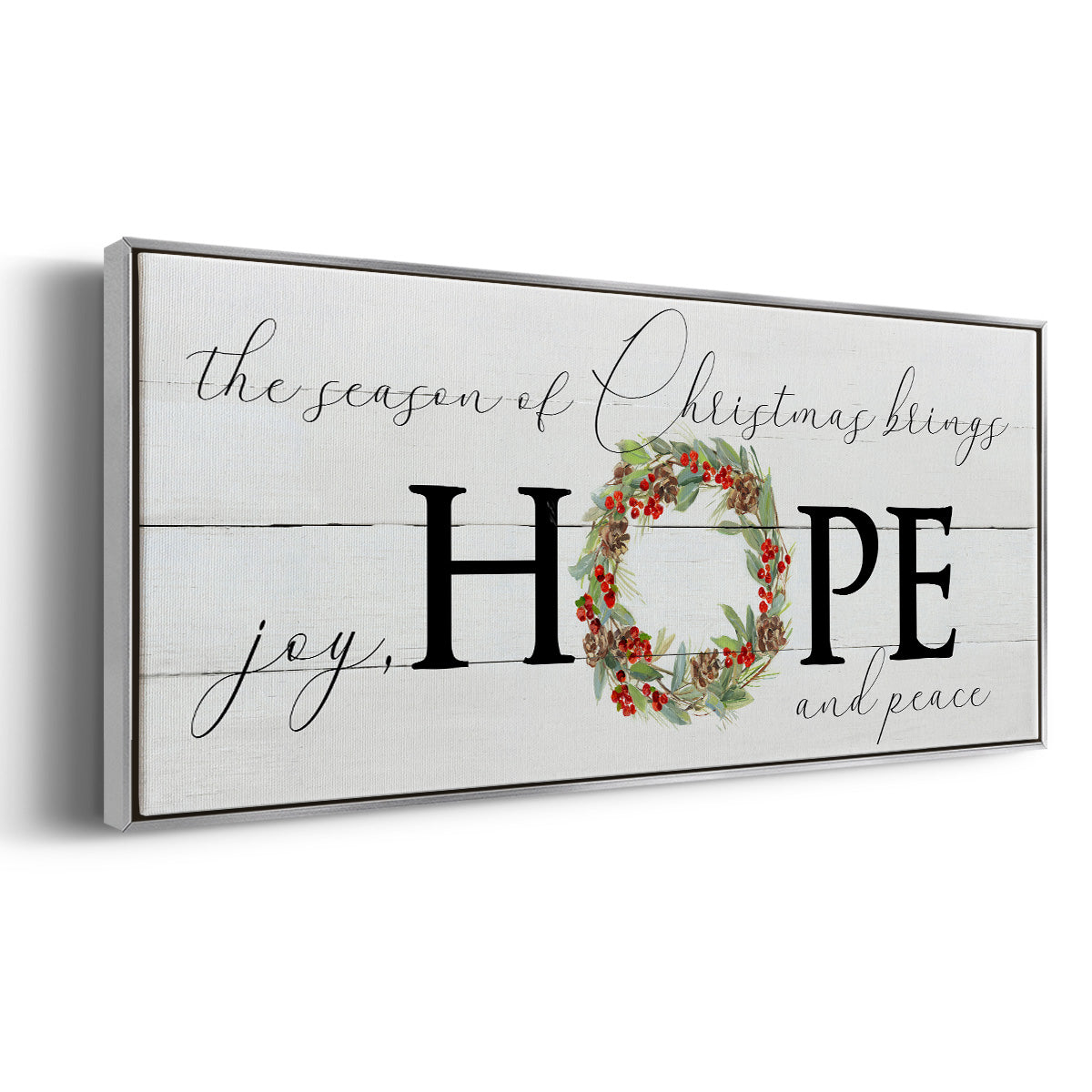 Joy Hope and Peace - Floater Framed Canvas Print