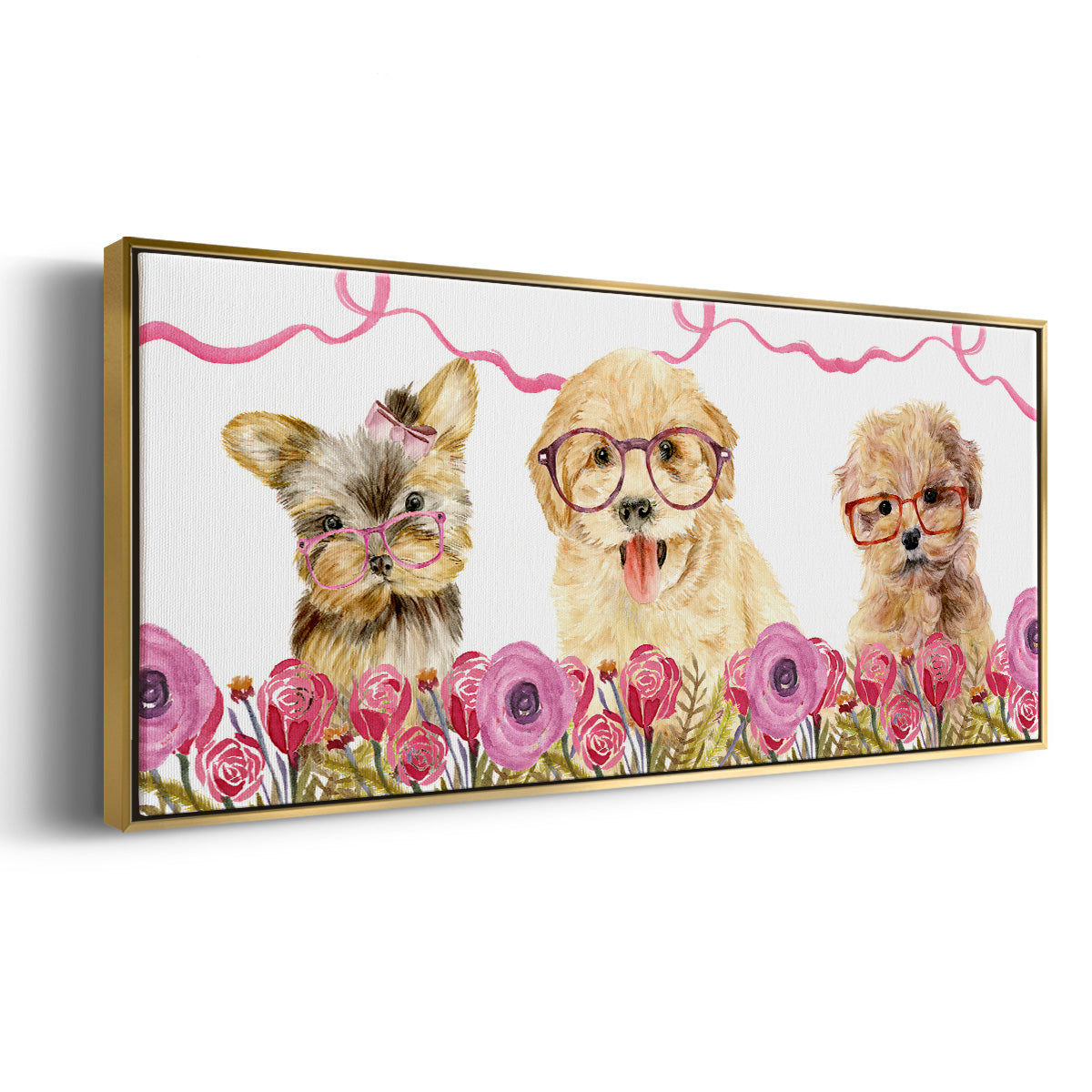Puppy Valentine Collection D - Floater Framed Canvas Print