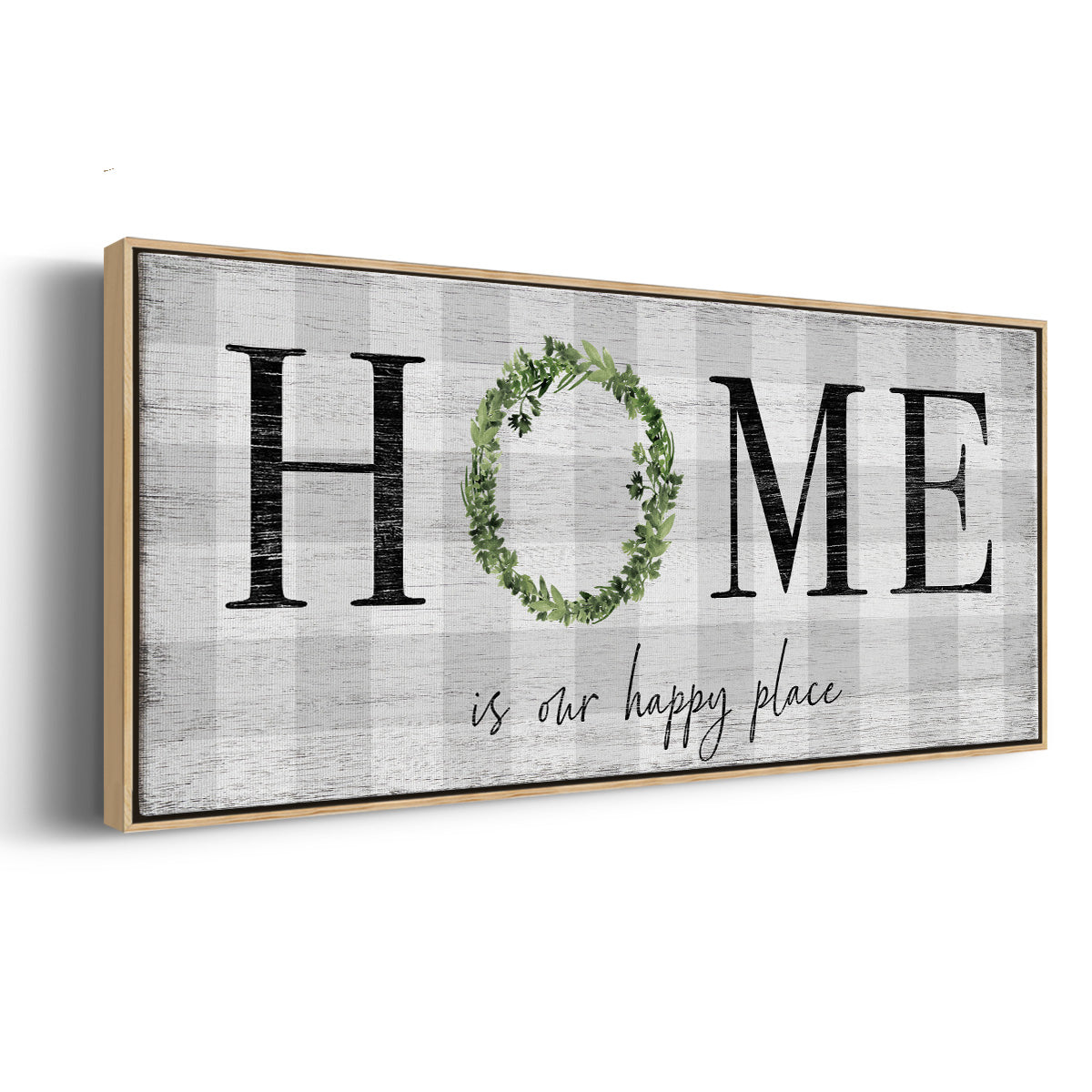 Home is Our Happy Place - Floater Framed Canvas Print