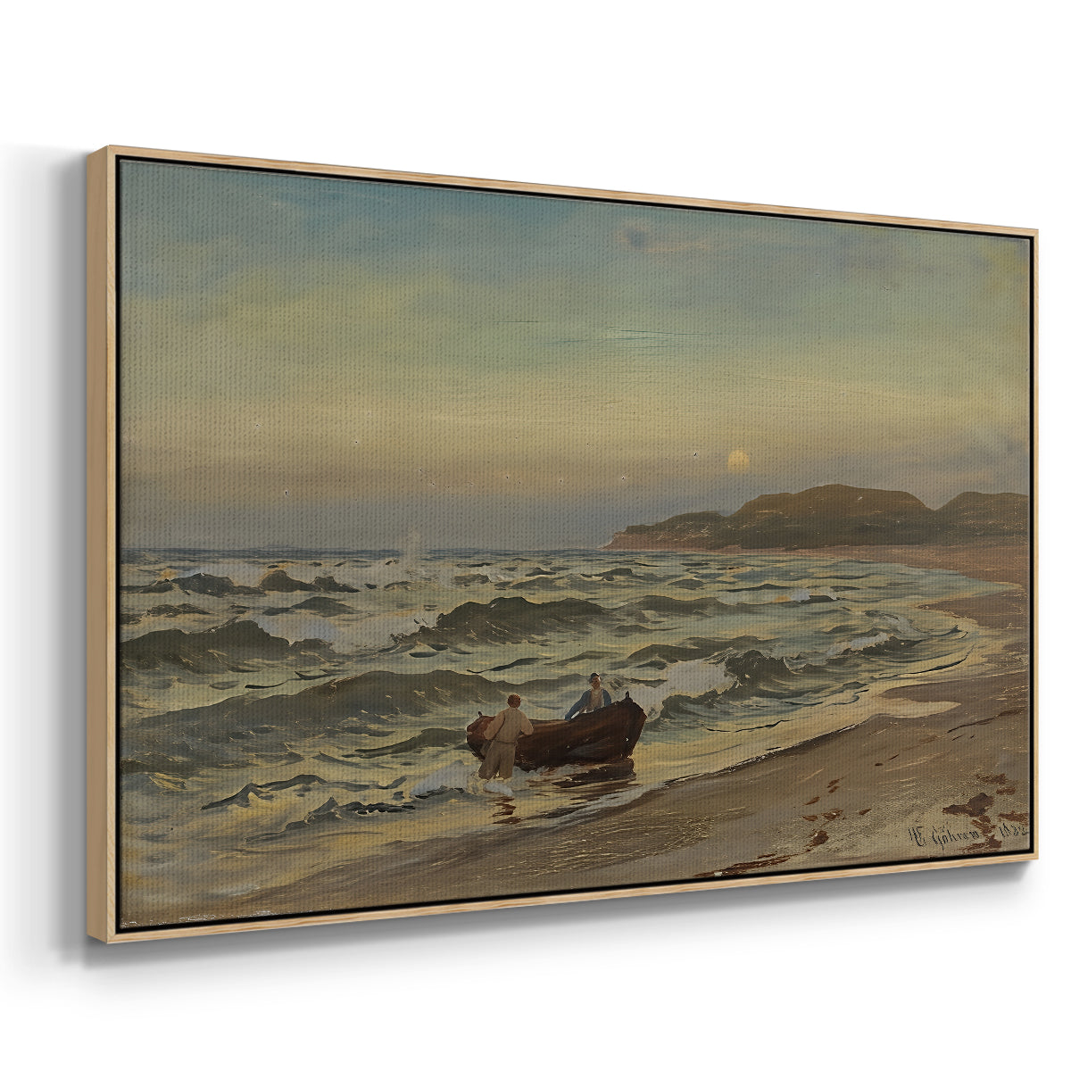 Storm at Rügen, 1882 - Floater Framed Canvas Print