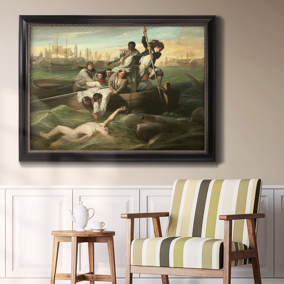 Watson and the Shark - Ornate Framed Canvas Print