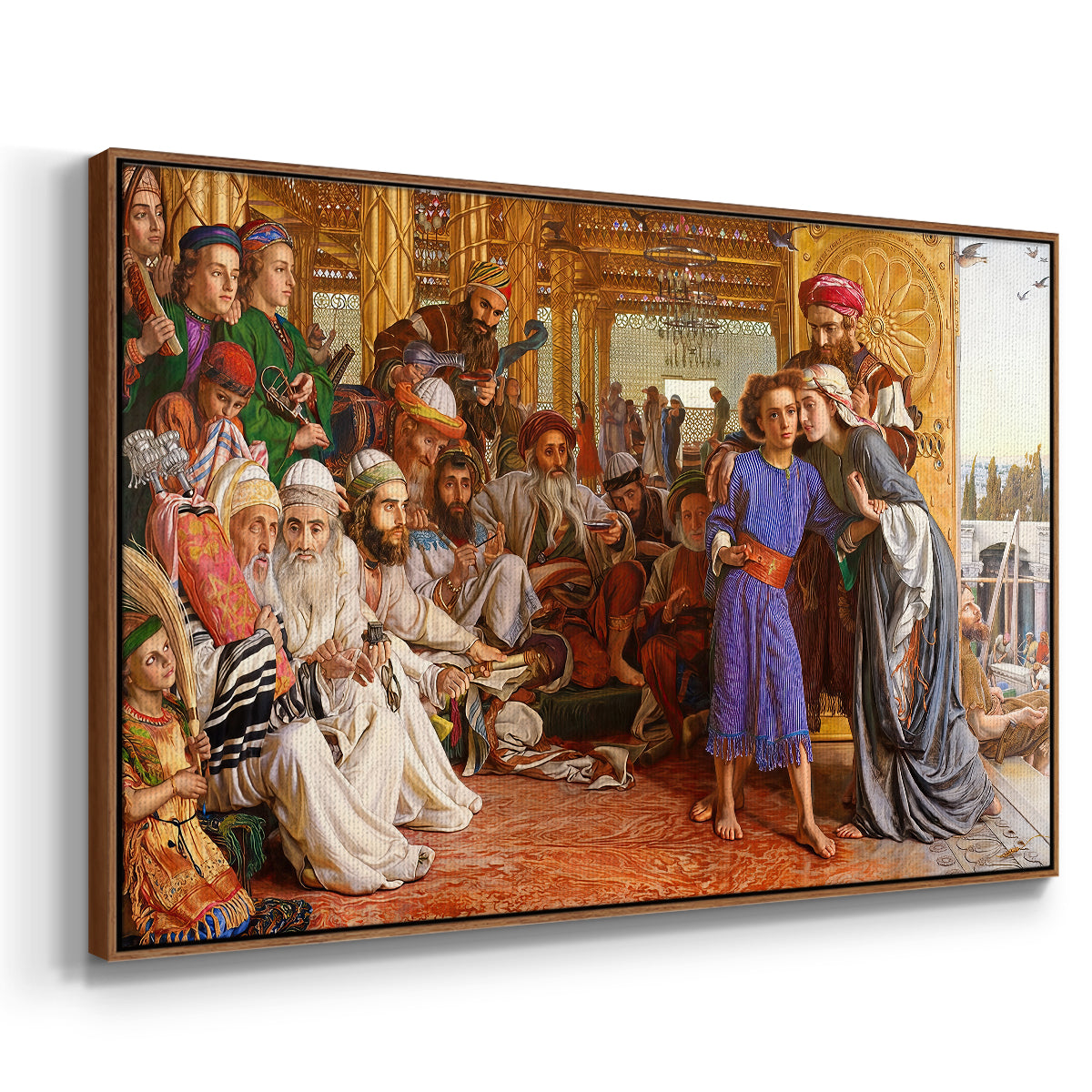 The Finding of the Saviour in the Temple, 1854-1860 - Floater Framed Canvas Print
