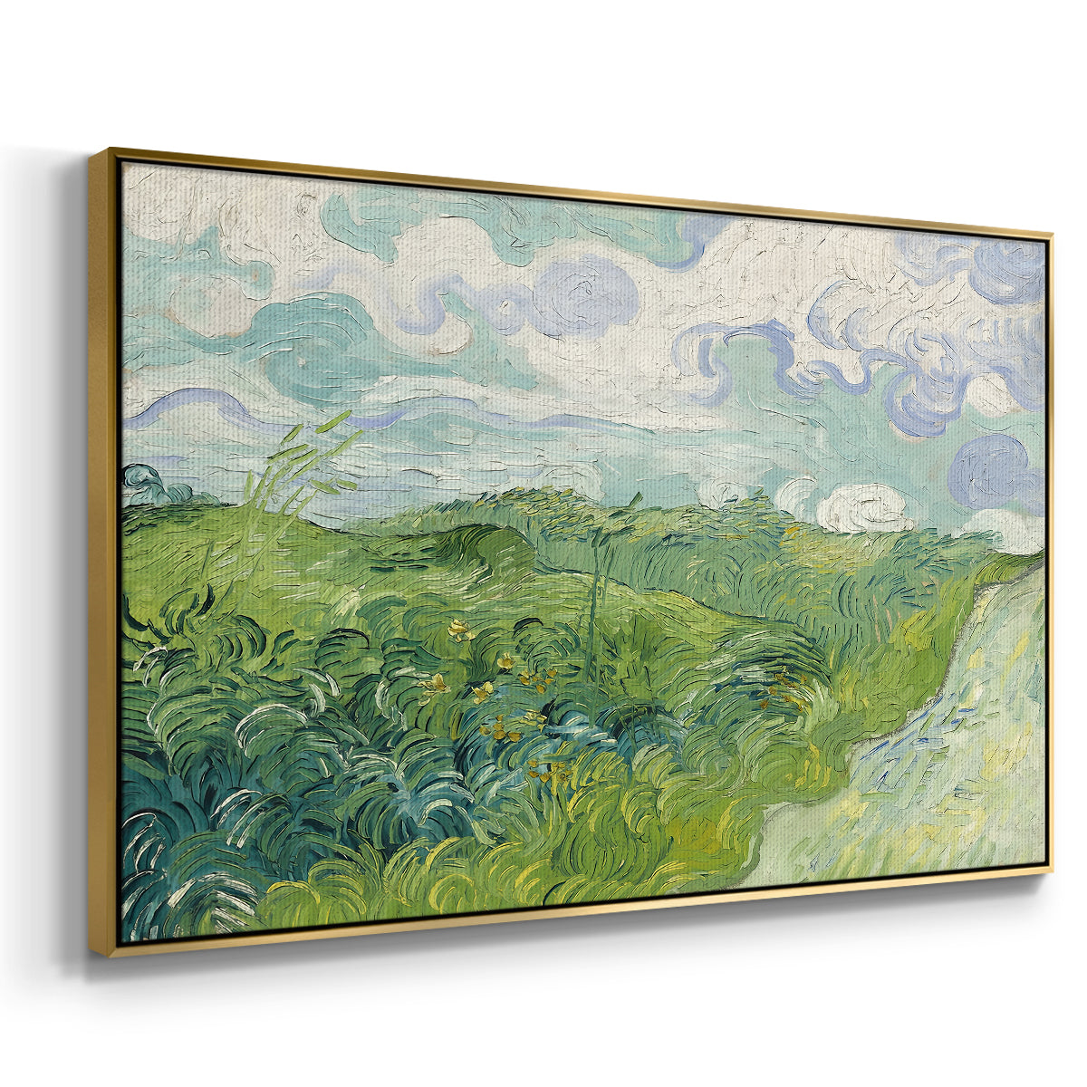Green Wheat Field, Auvers, 1890 - Floater Framed Canvas Print