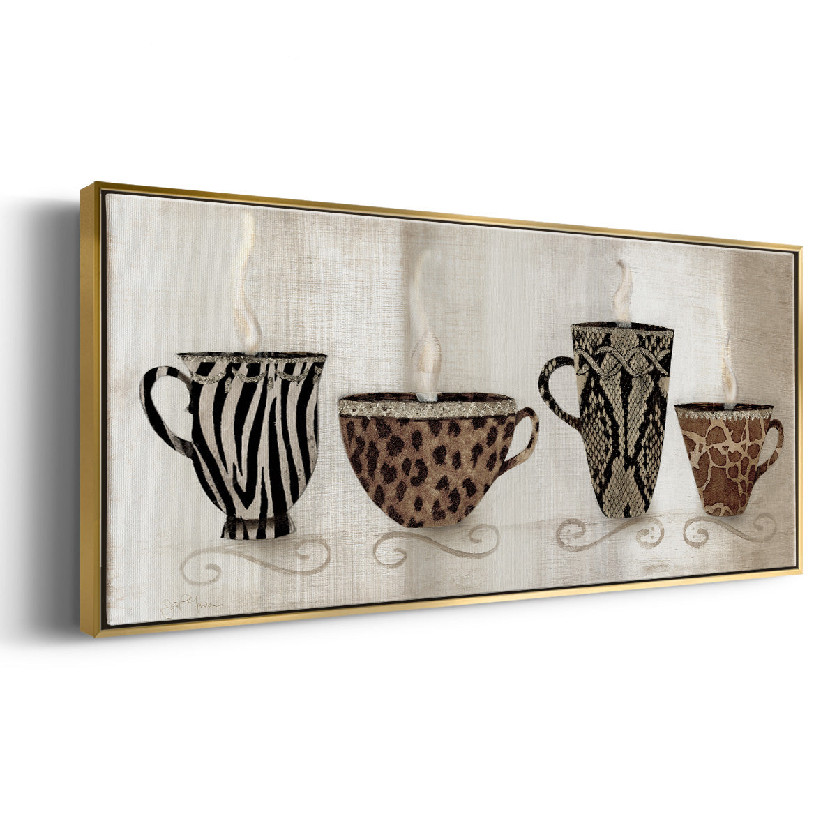 Coffee Skins I - Floater Framed Canvas Print