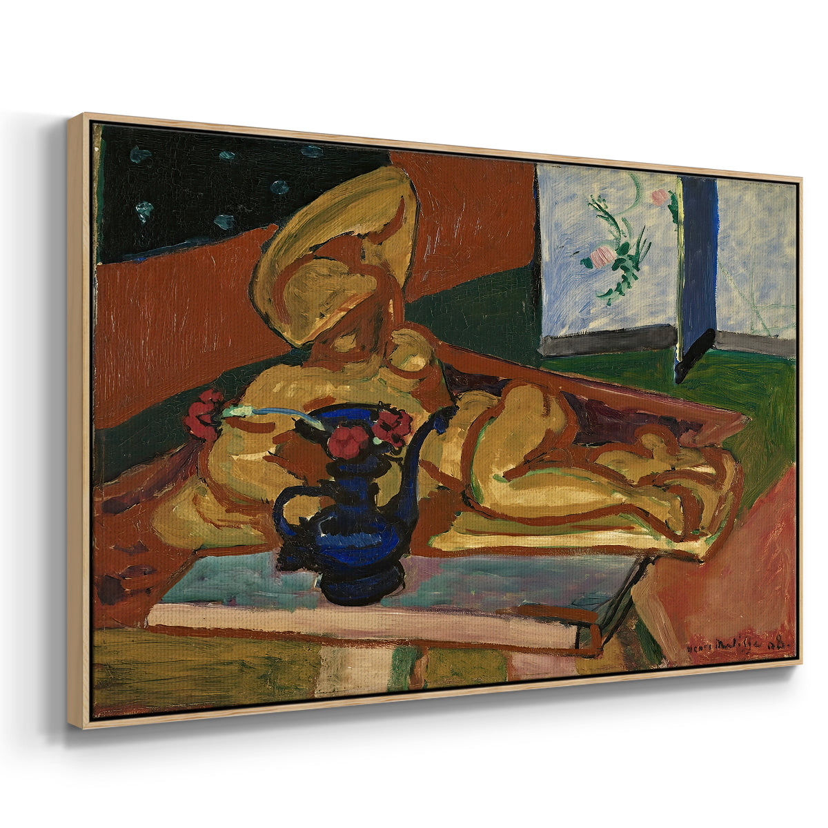 Sculpture and Persian Vase (The Bronze Figure), 1908 - Floater Framed Canvas Print