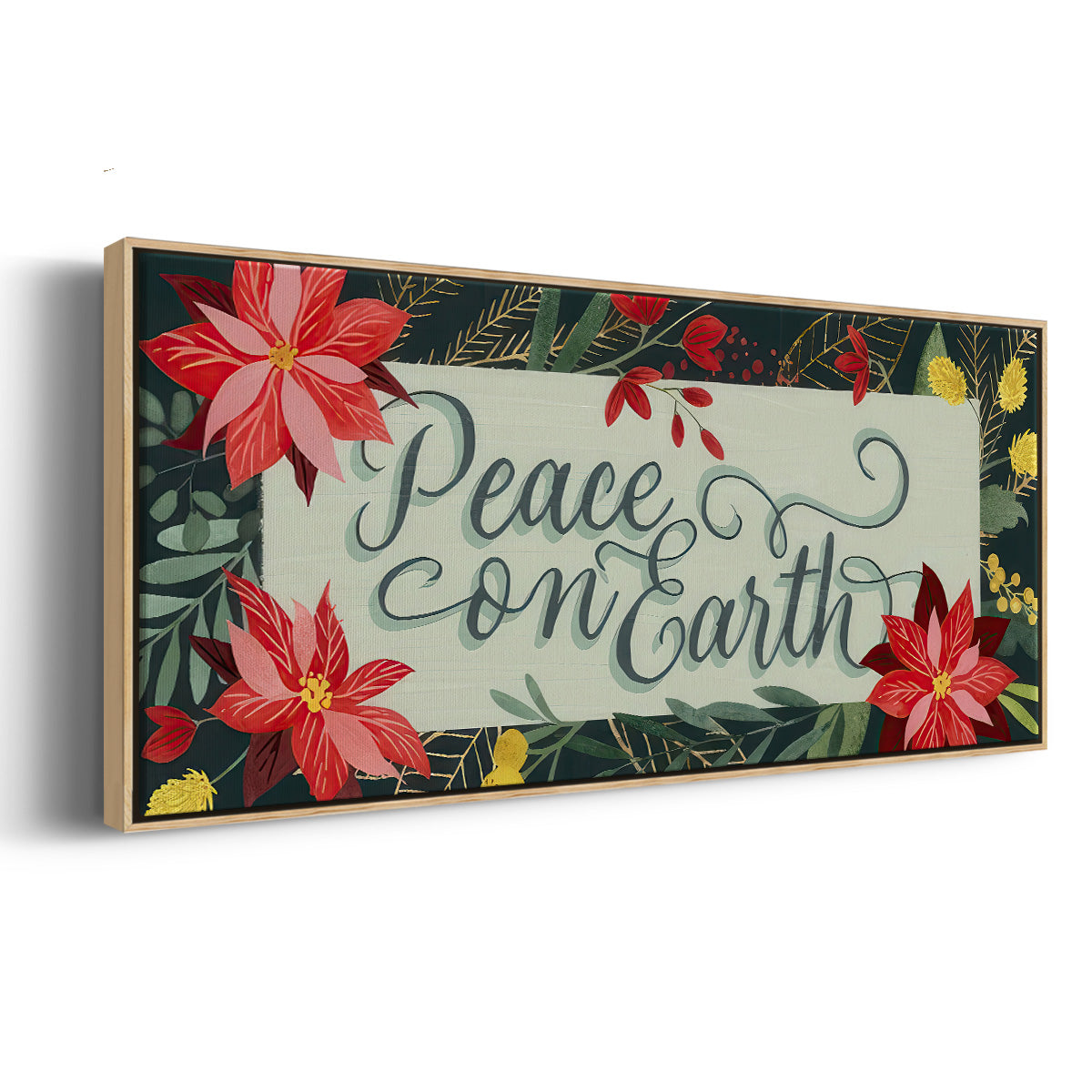 Bright Christmas Night Collection D - Floater Framed Canvas Print