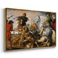 The Wolf and Fox Hunt, c. 1616 - Floater Framed Canvas Print