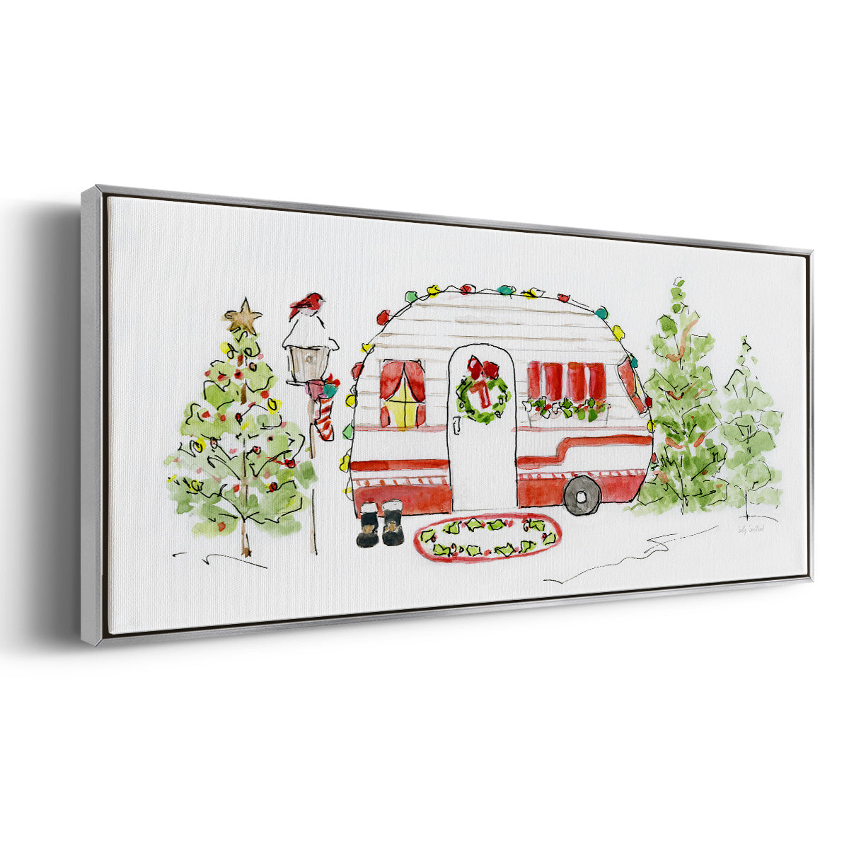 Holiday Camper I - Floater Framed Canvas Print