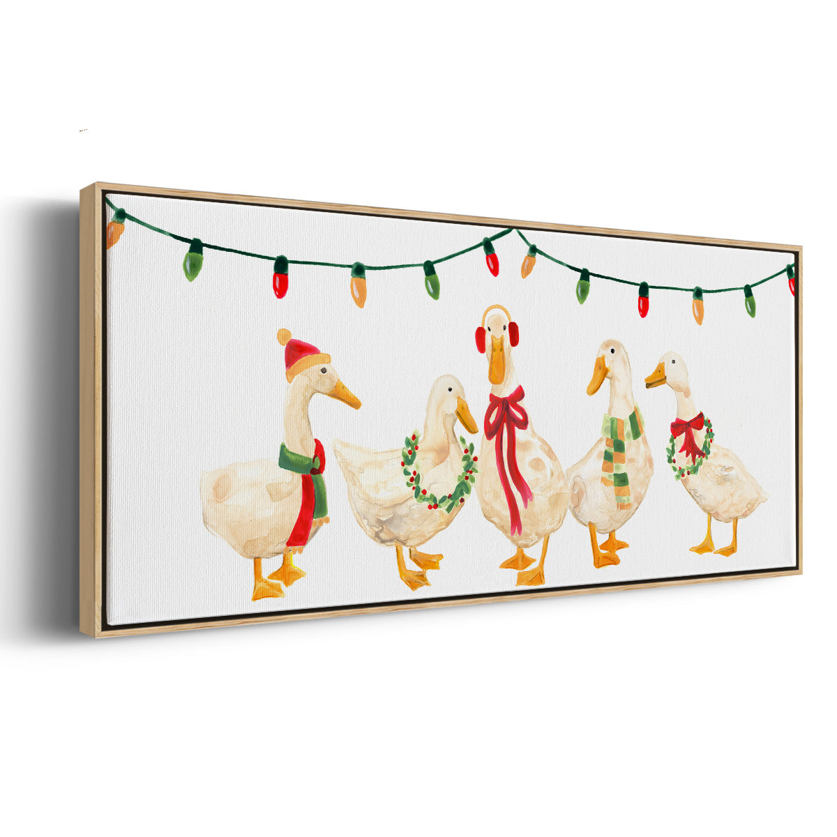 Merry Quackmas Collection D - Floater Framed Canvas Print