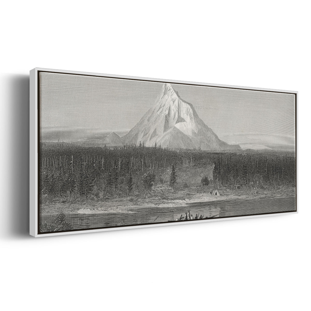 Mount Hood from the Columbia - Floater Framed Canvas Print