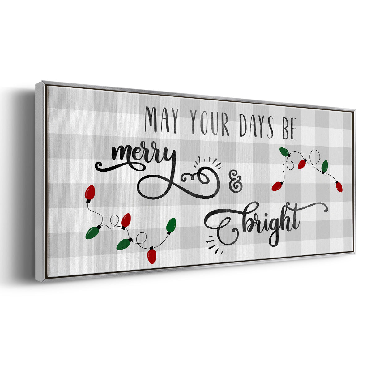 Buffalo Check Merry - Floater Framed Canvas Print