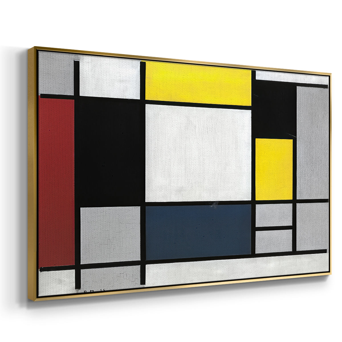 Composition with Yellow, Red, Black, Blue, and Gray, 1920 - Floater Framed Canvas Print