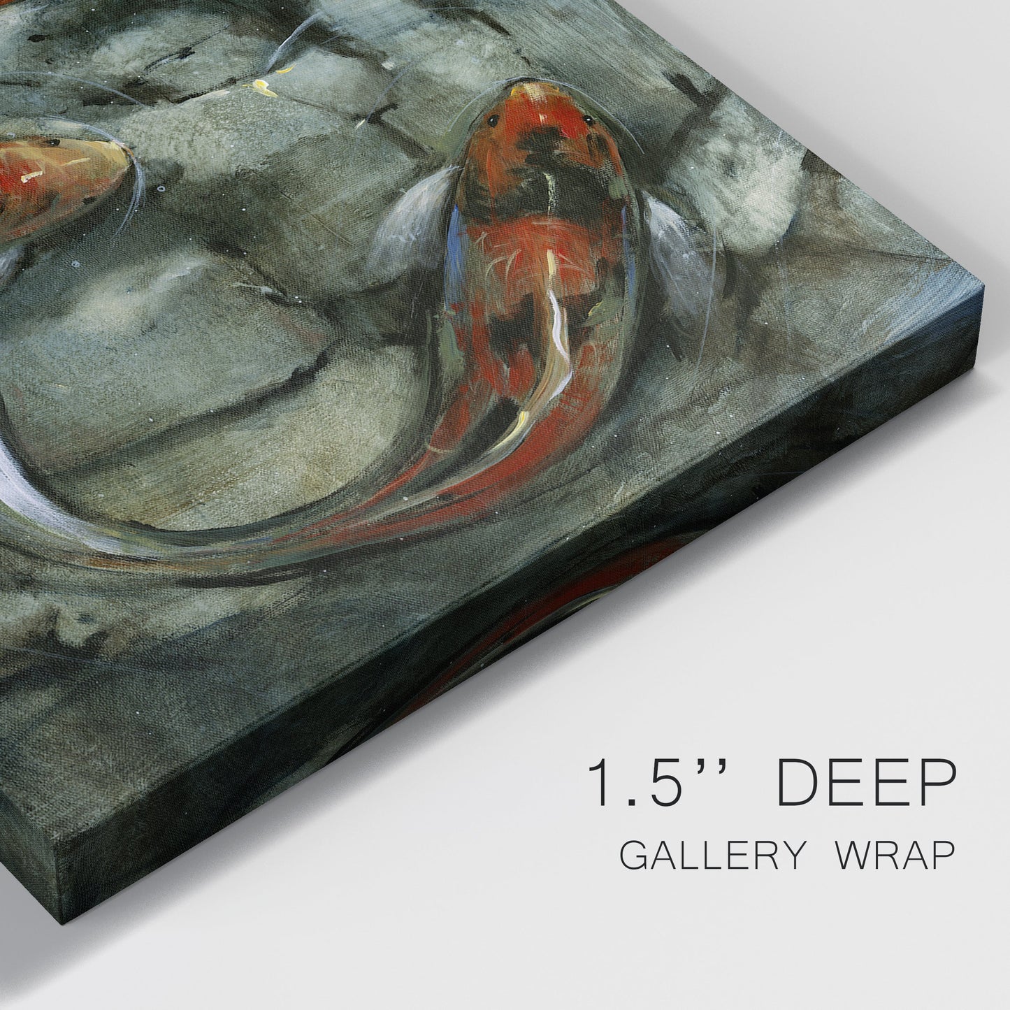 Tres Koi II Premium Gallery Wrapped Canvas - Ready to Hang