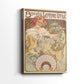 Side view of a canvas art print of a decorative poster with elegant lines and soft tones, showing gallery-wrapped depth.