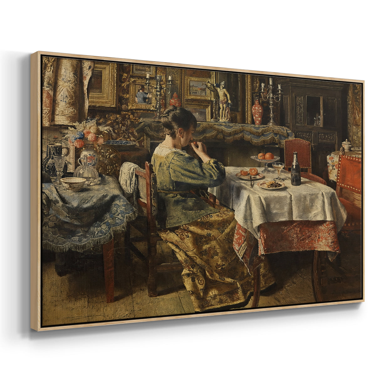 The Meal (De maaltijd), c. 1885 - Floater Framed Canvas Print