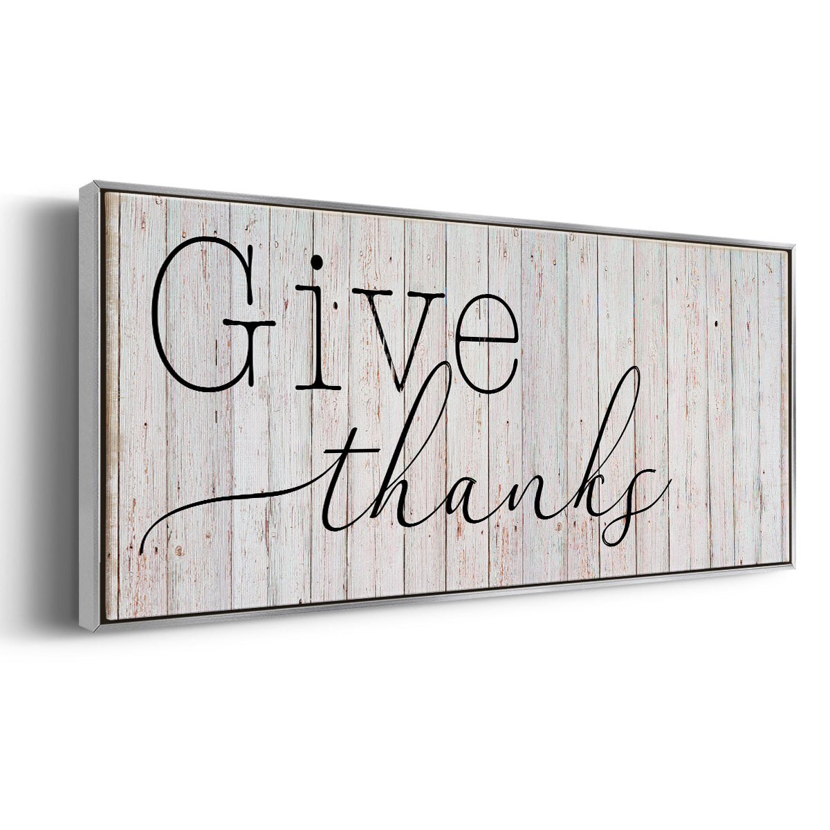 Give Thanks - Floater Framed Canvas Print