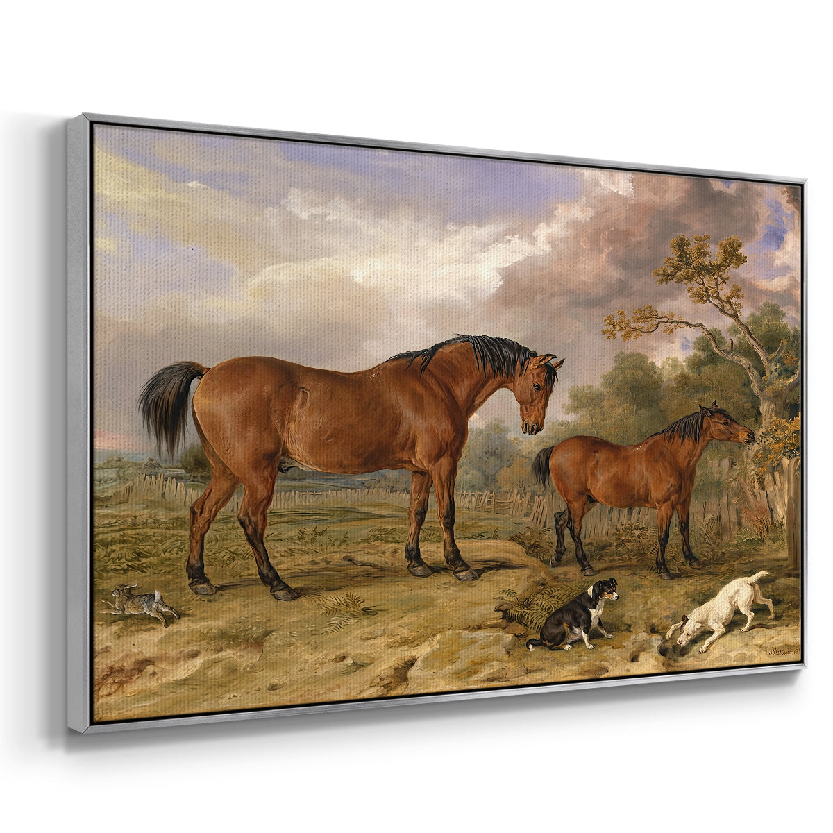 Portrait of Reformer, Blucher, Tory and Crib, Property of Rowland Alston, Esq., M.P., 1835 - Floater Framed Canvas Print