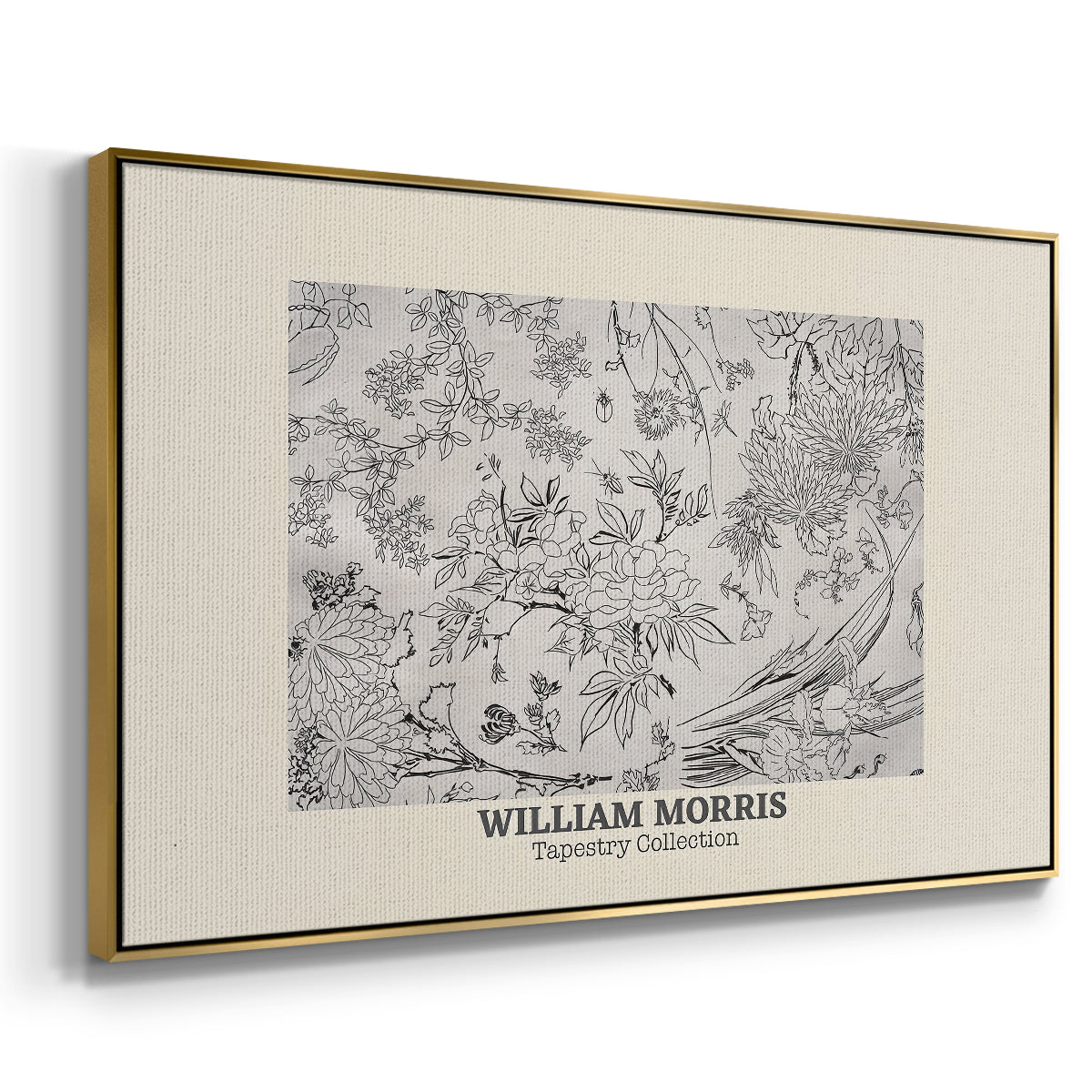 Fleurs, 1866 (Morris Inspired) - Floater Framed Canvas Print