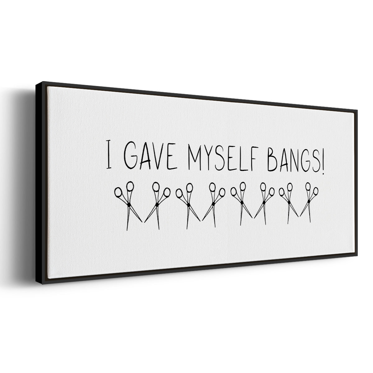 I Gave Myself Bangs! - Floater Framed Canvas Print