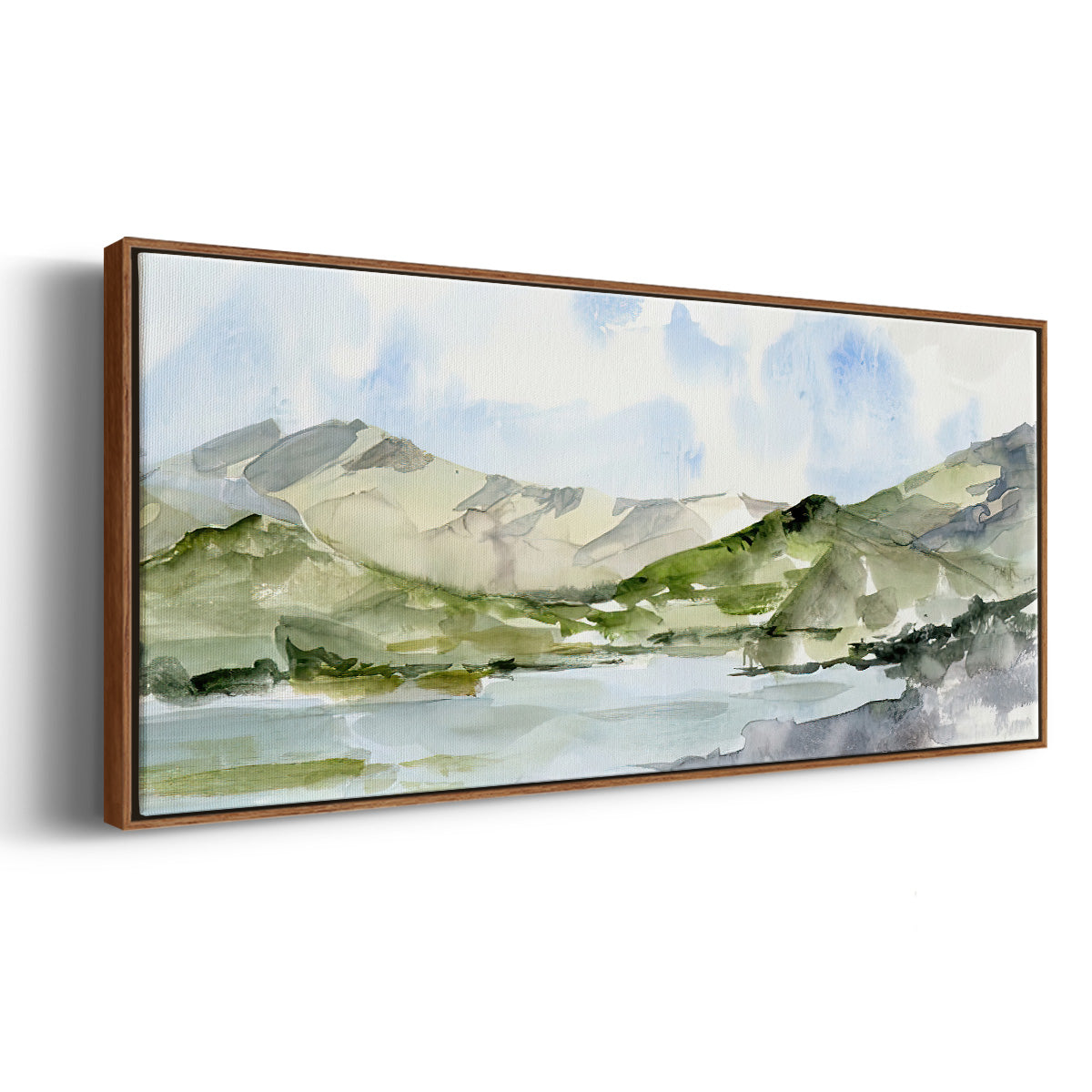 Serene Mountains I - Floater Framed Canvas Print