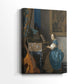 Side view of a canvas art print of a quiet composition with instrument and gentle tones, showing gallery-wrapped depth.