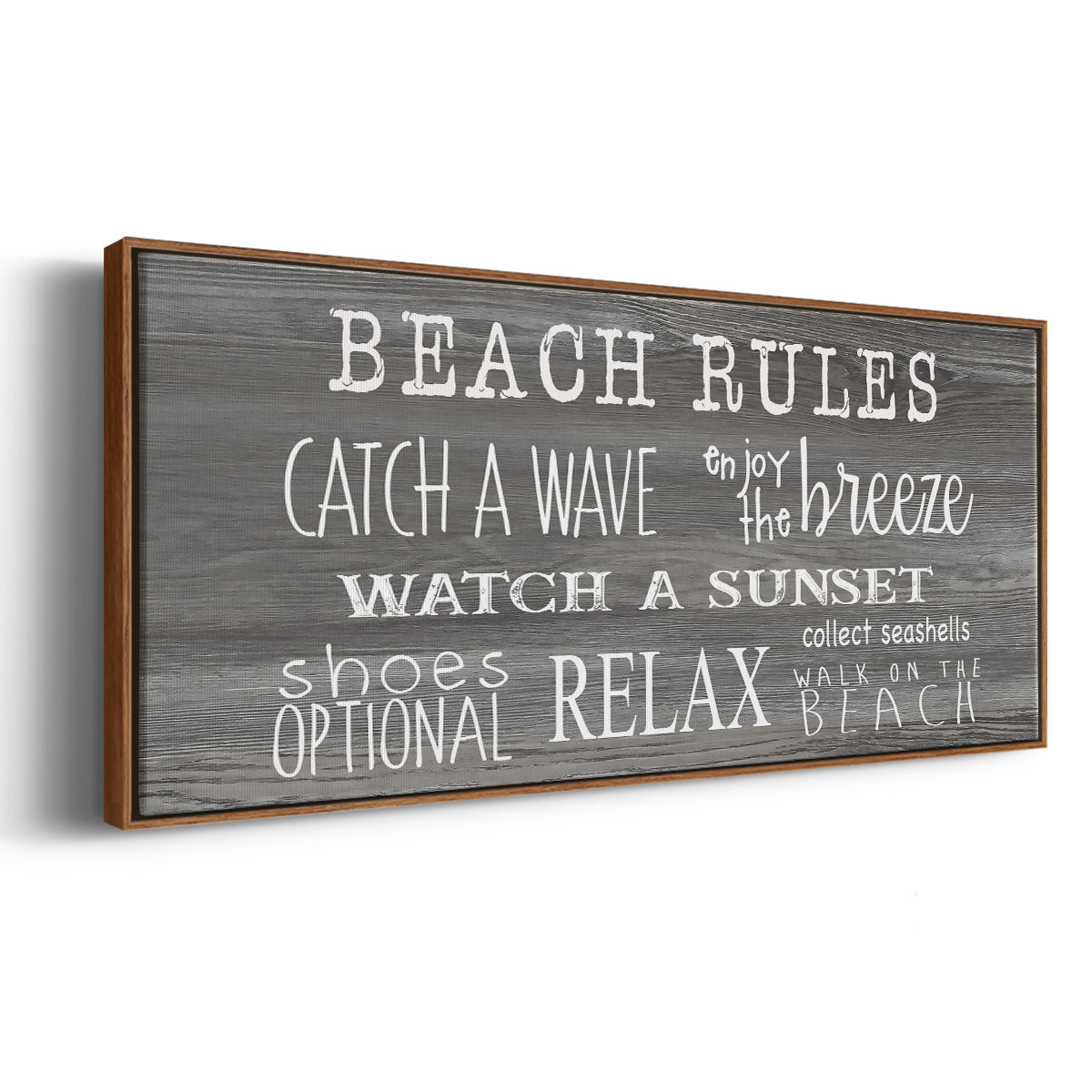 Beach Rules - Floater Framed Canvas Print
