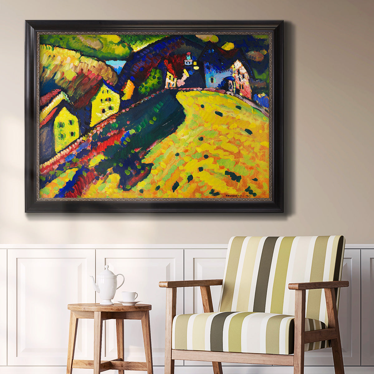 Houses at Murnau - Ornate Framed Canvas Print