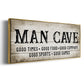 Man Cave Good Times - Floater Framed Canvas Print