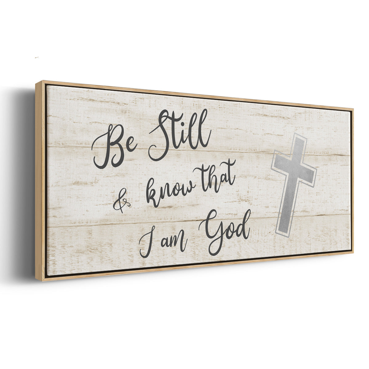 Be Still Cross - Floater Framed Canvas Print