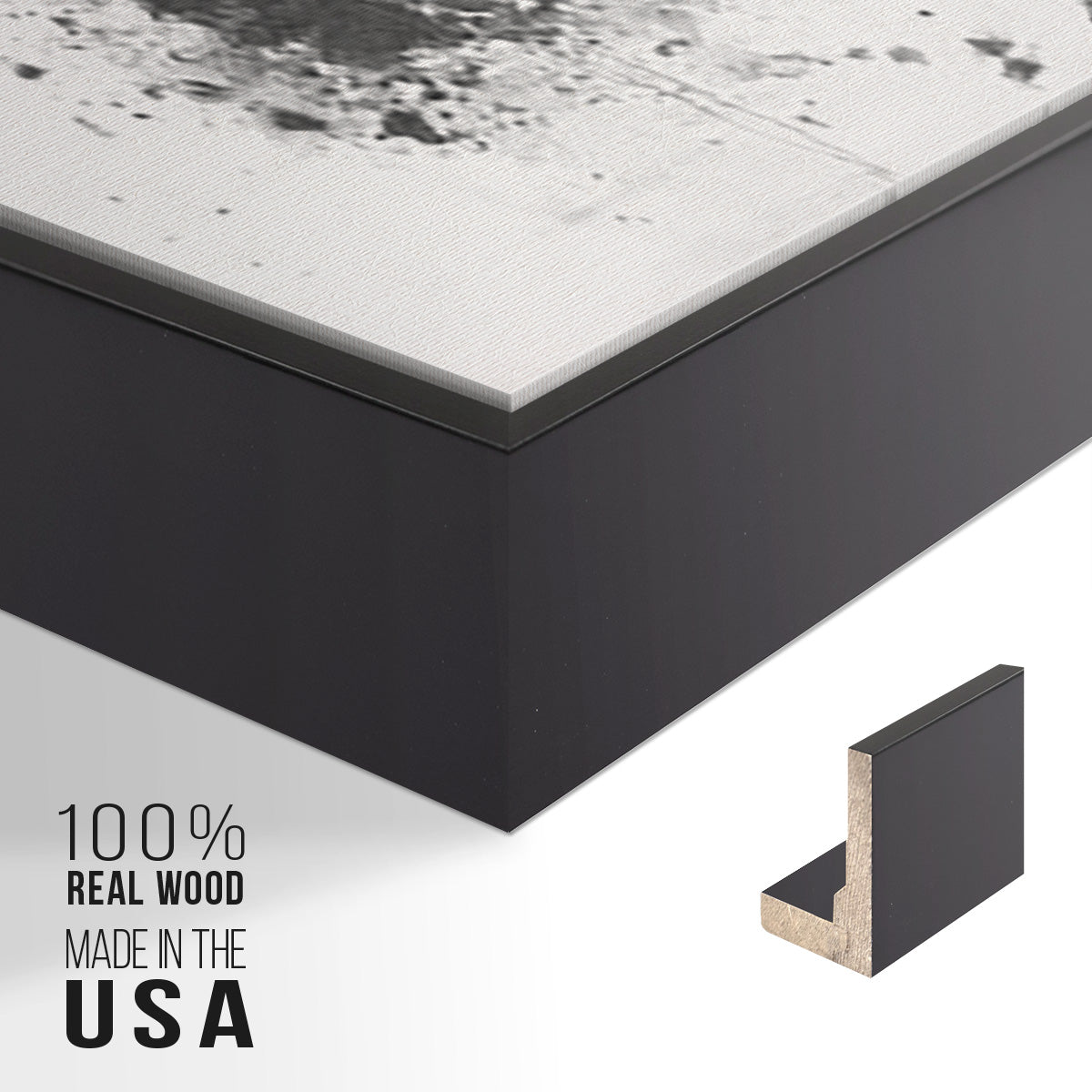 Graphite Abstract I - Floater Framed Canvas Set