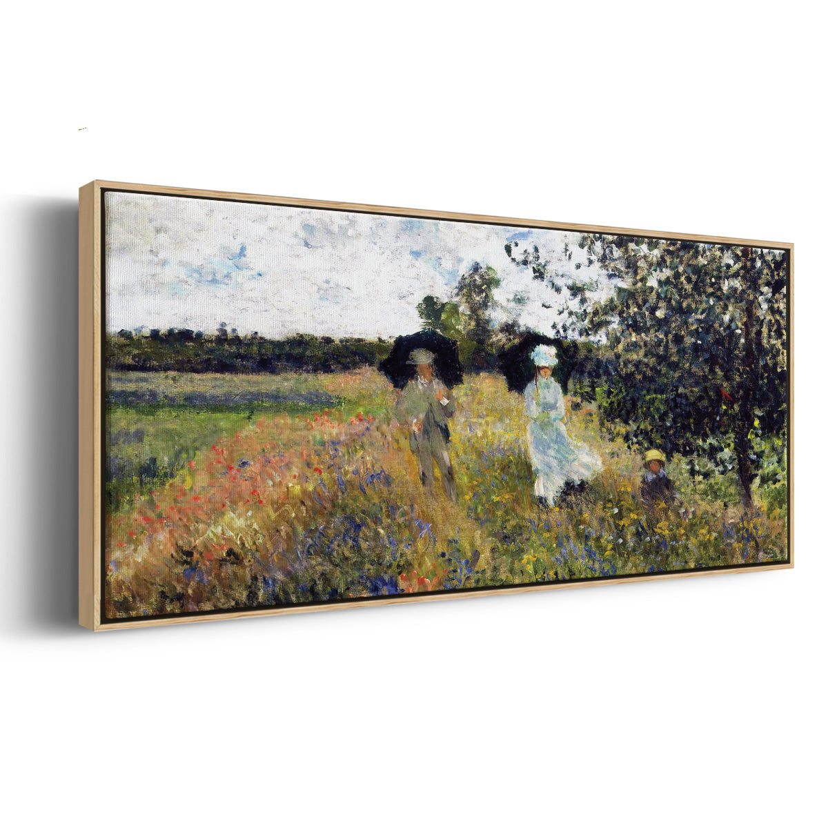The Promenade Near Argenteuil, 1875 - Floater Framed Canvas Print