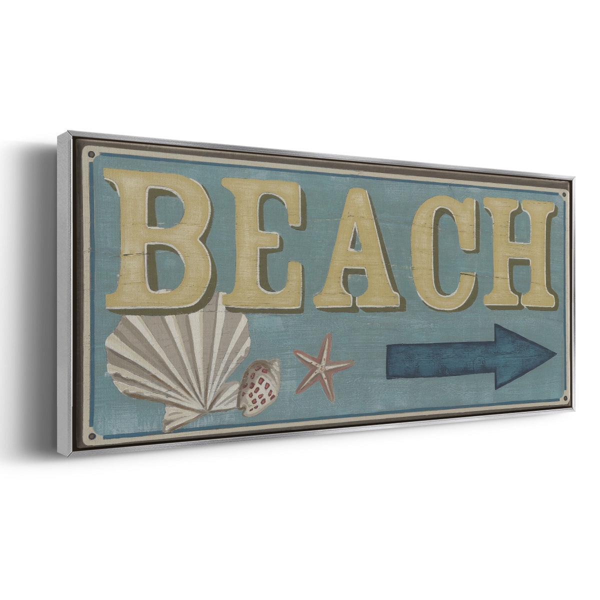 Shoreline Signs III - Floater Framed Canvas Print