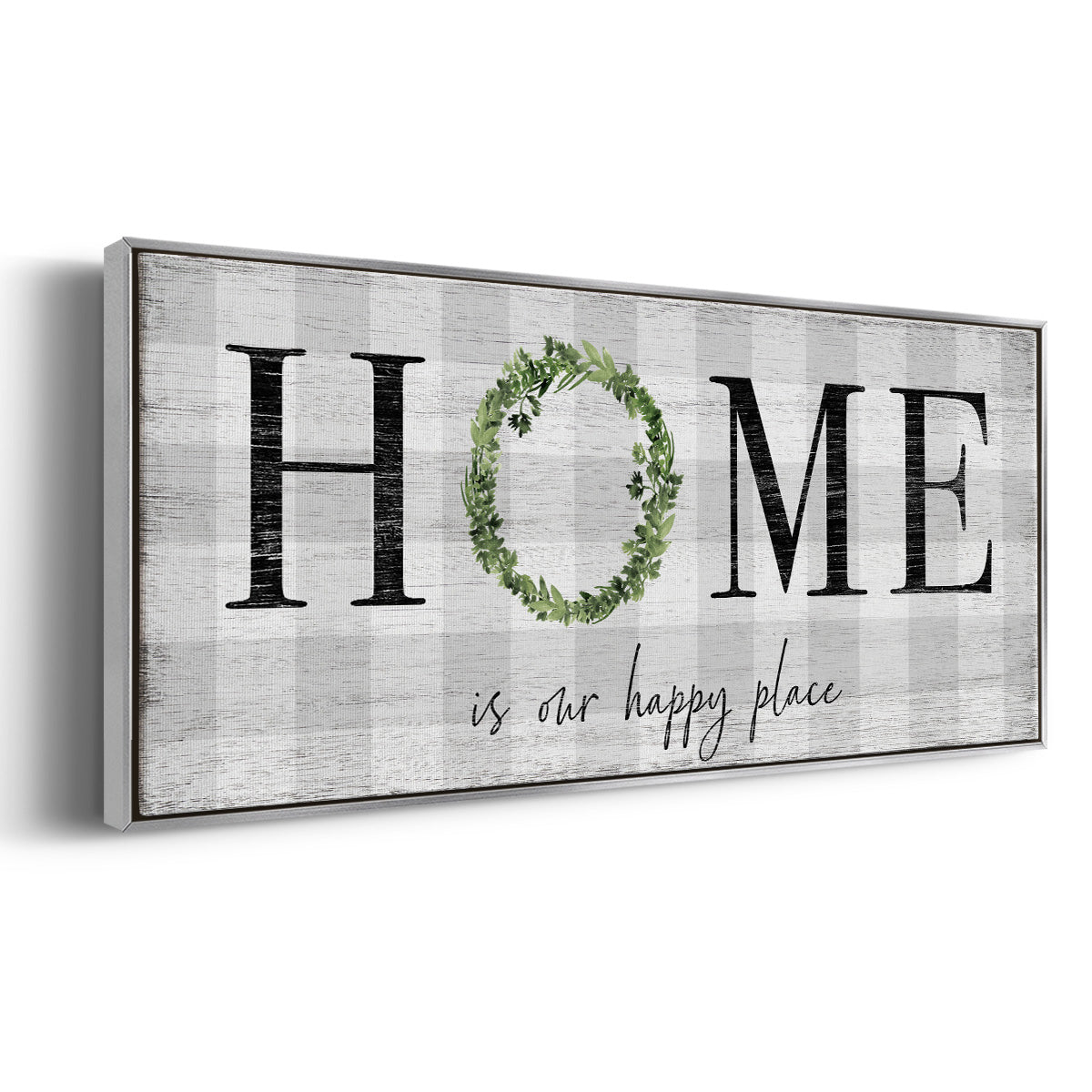 Home is Our Happy Place - Floater Framed Canvas Print