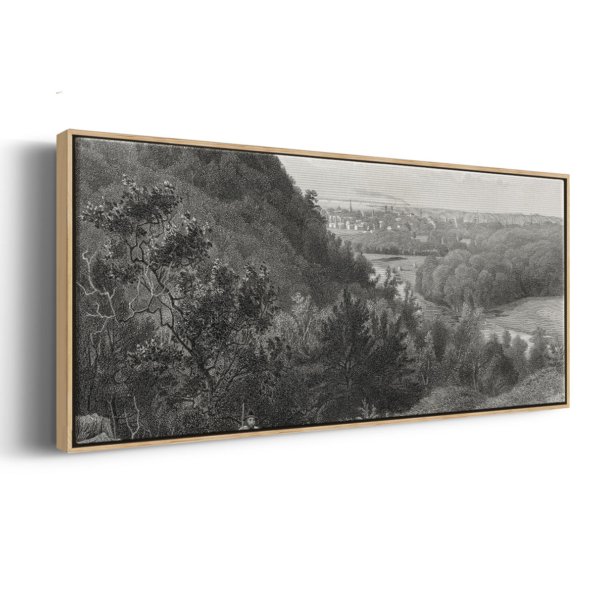 East Rock, New Haven - Floater Framed Canvas Print