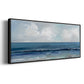 Cloudy Ocean Waves Horizon - Floater Framed Canvas Print