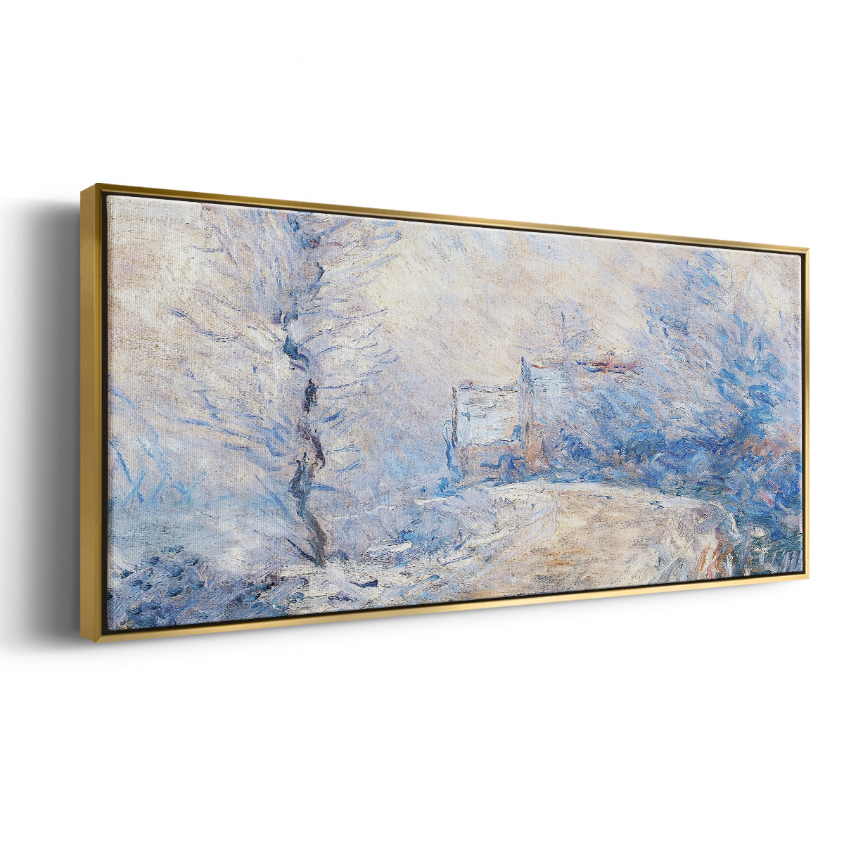 The Entrance to Giverny Under the Snow, 1885 - Floater Framed Canvas Print
