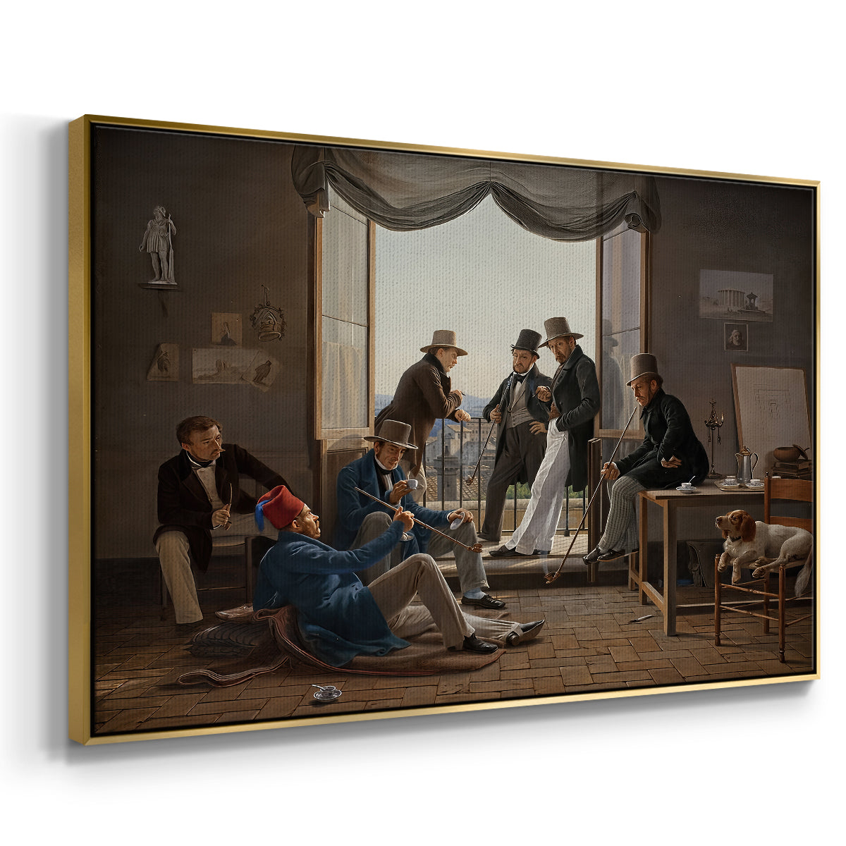 A Group of Danish Artists in Rome, 1837 - Floater Framed Canvas Print