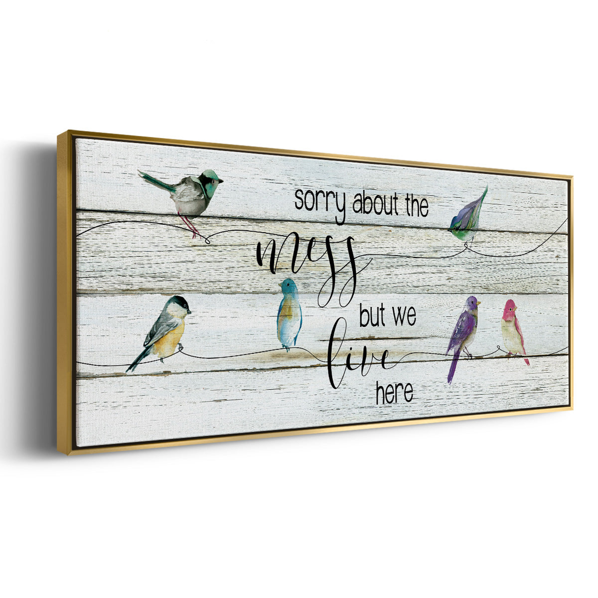 We Live Here - Floater Framed Canvas Print
