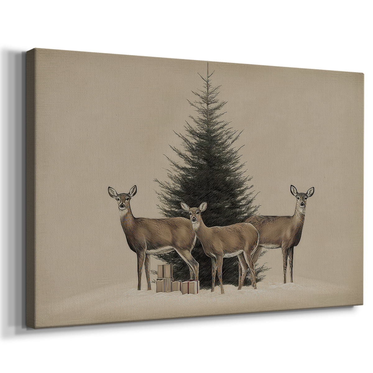 Tinsel-Gold Village at Dusk - Canvas Art Print