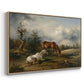 Two Horses on the Pasture, c. 1825 - Floater Framed Canvas Print
