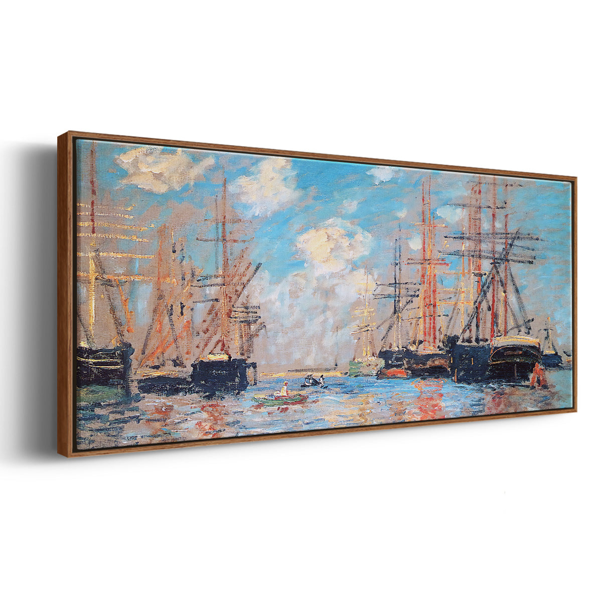 The Sea, Port in Amsterdam, 1874 - Floater Framed Canvas Print