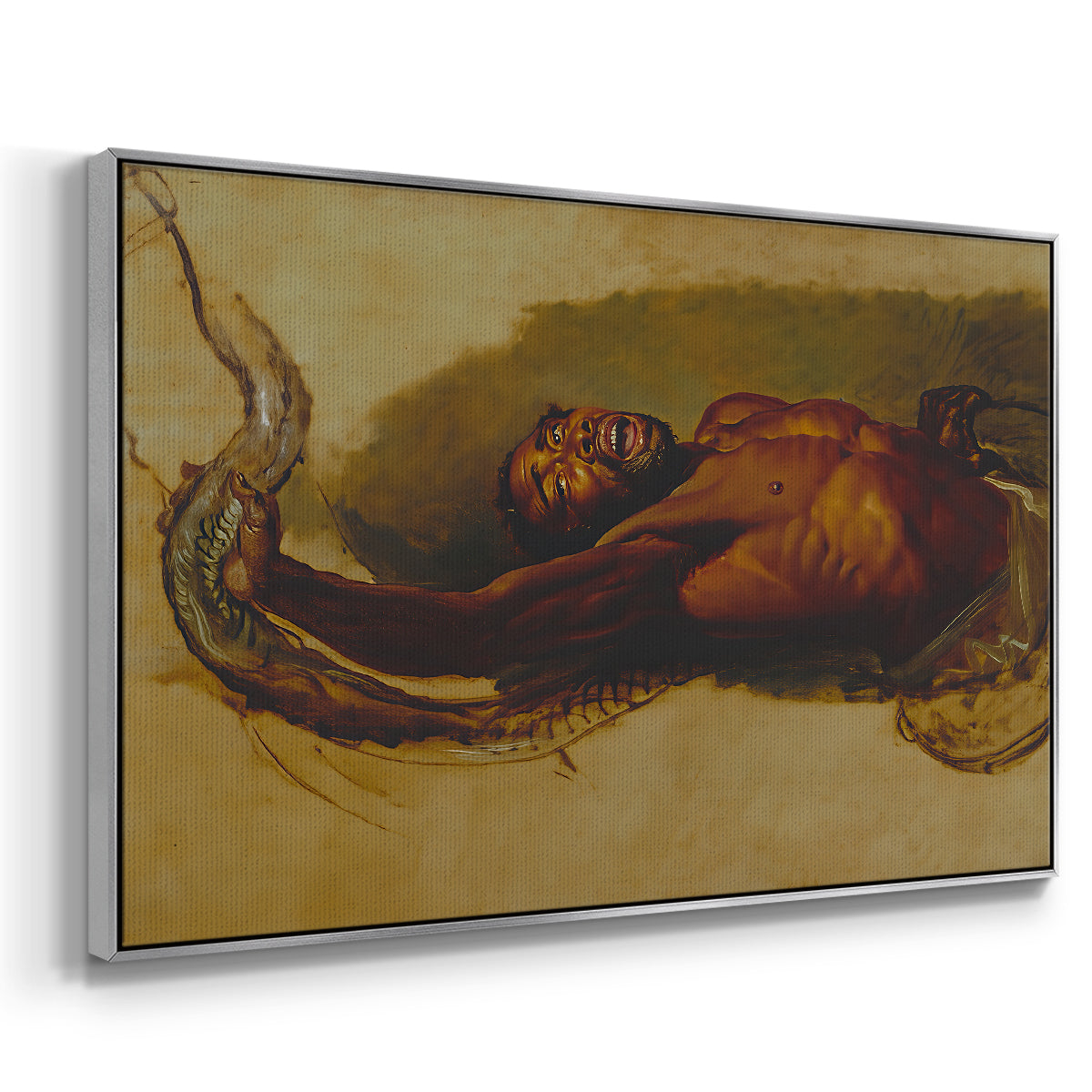 Man Struggling with a Boa Constrictor, c. 1803 - Floater Framed Canvas Print